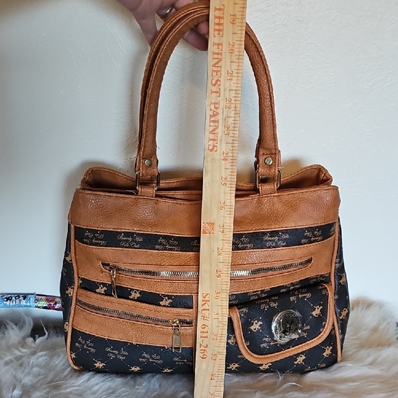 NWoT Beverly Hills Polo Club shoulder bag many compartments zipper closures - Picture 14 of 16